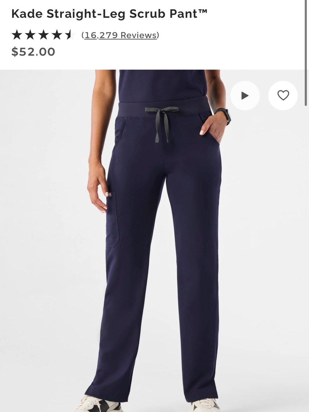Figs Kade Cargo Scrub Pant XXS Navy